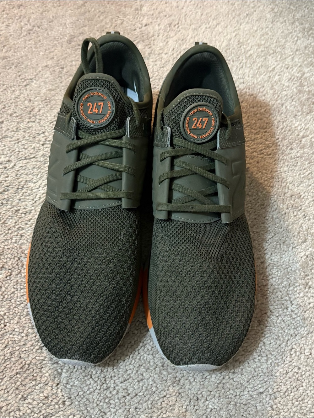 New Balance 247 RevLite Olive Green Mesh Lightweight Sneakers Men’s 11.5 - Picture 2 of 8